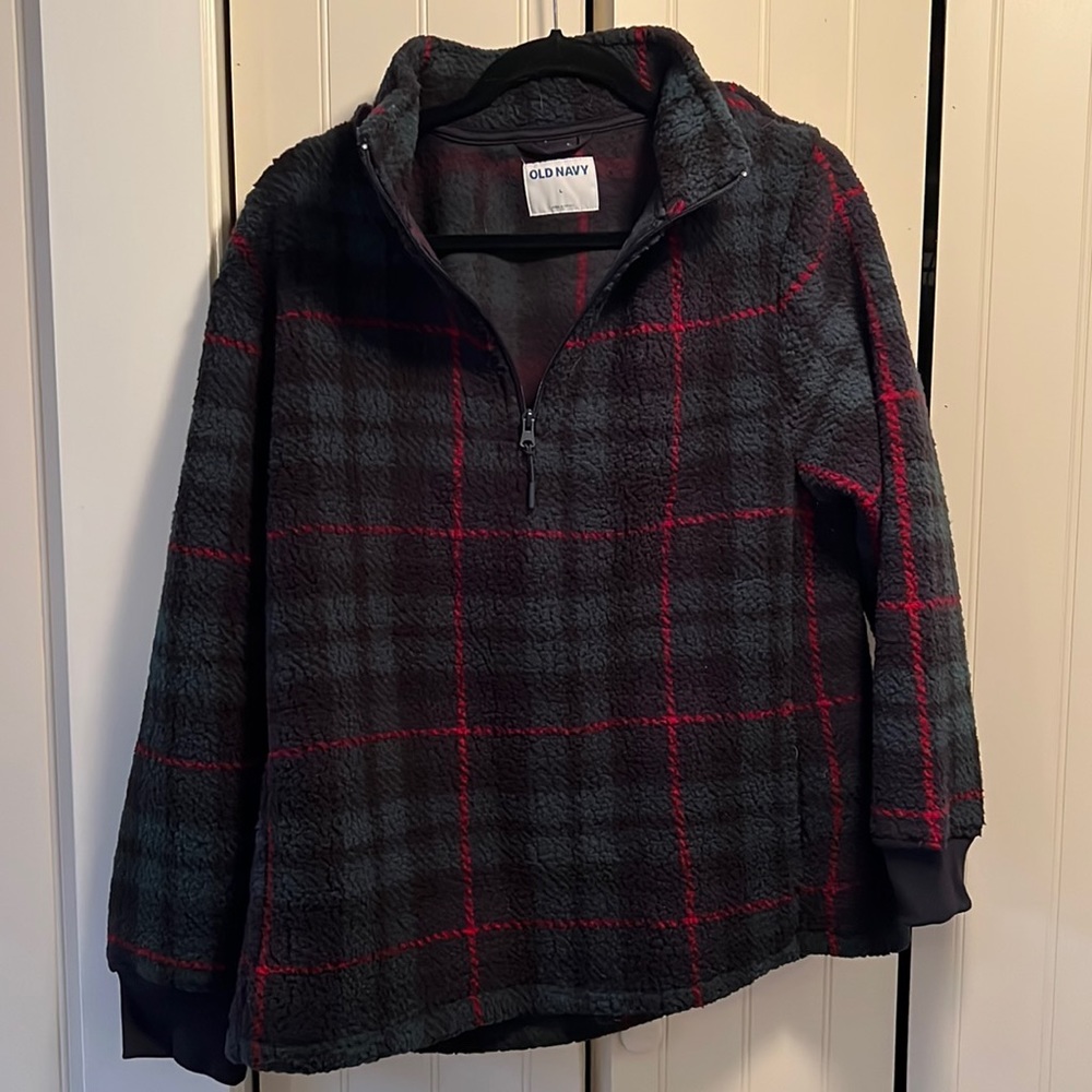 Old navy quarter zip sherpa jacket